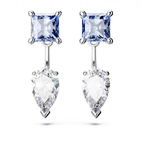 SWAROVSKI Σκουλαρίκια Mesmera Μικτές κοπές, Αποσπώμενα, Μπλε, Επιμετάλλωση ροδίου 5665767