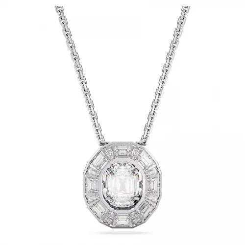 SWAROVSKI Mesmera Κολιέ Οκταγωνική κοπή, λευκό, Επιροδιωμένο 5669915