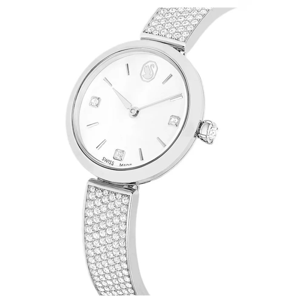 SWAROVSKI Ρολόι Illumina Eλβετικής κατασκευής, Μεταλλικό μπρασελέ, Ασημί τόνος, Ανοξείδωτο ατσάλι, 5671205