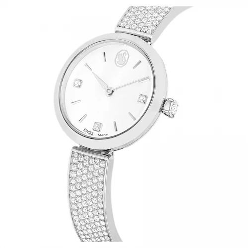 SWAROVSKI Ρολόι Illumina Eλβετικής κατασκευής, Μεταλλικό μπρασελέ, Ασημί τόνος, Ανοξείδωτο ατσάλι, 5671205