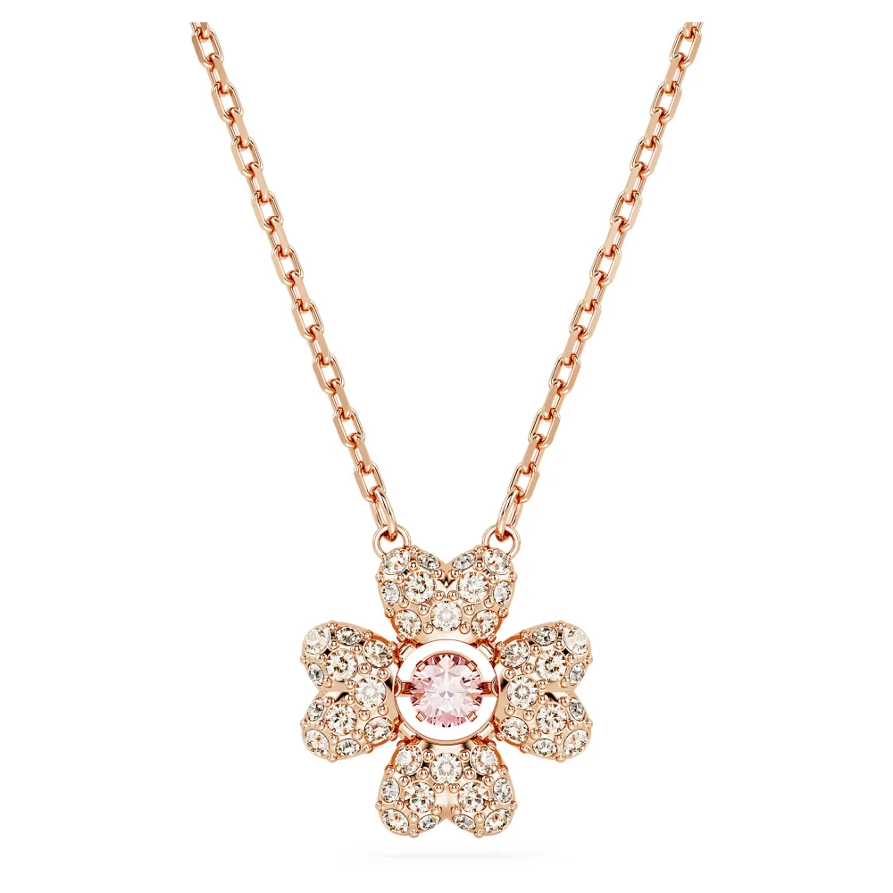 SWAROVSKI Idyllia Μενταγιόν με αλυσίδα, Τριφύλλι, Ροζ-Χρυσός Τόνος 5674211
