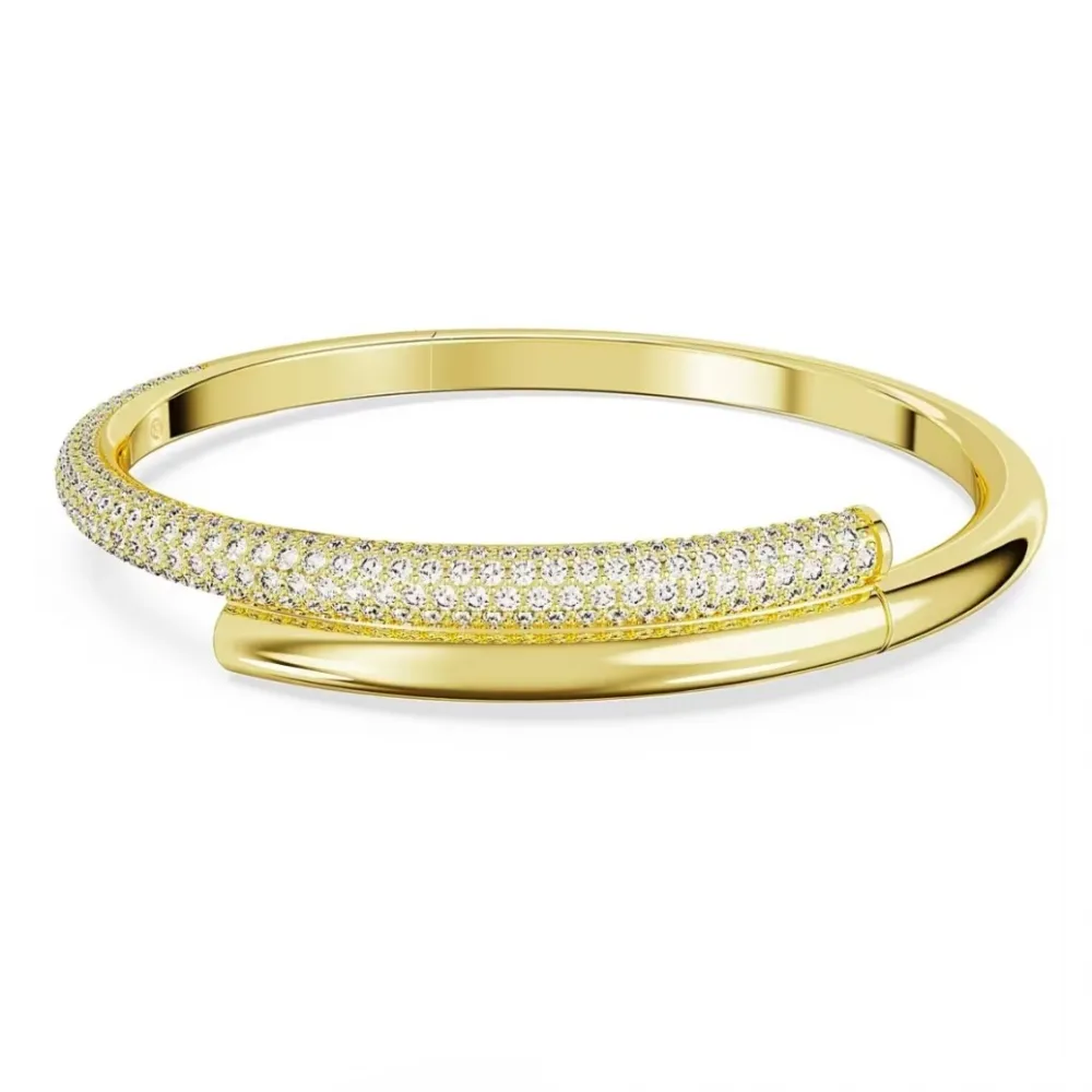 SWAROVSKI Dextera Άκαμπτο βραχιόλι, Λευκό, επιχρυσωμένο 5674980