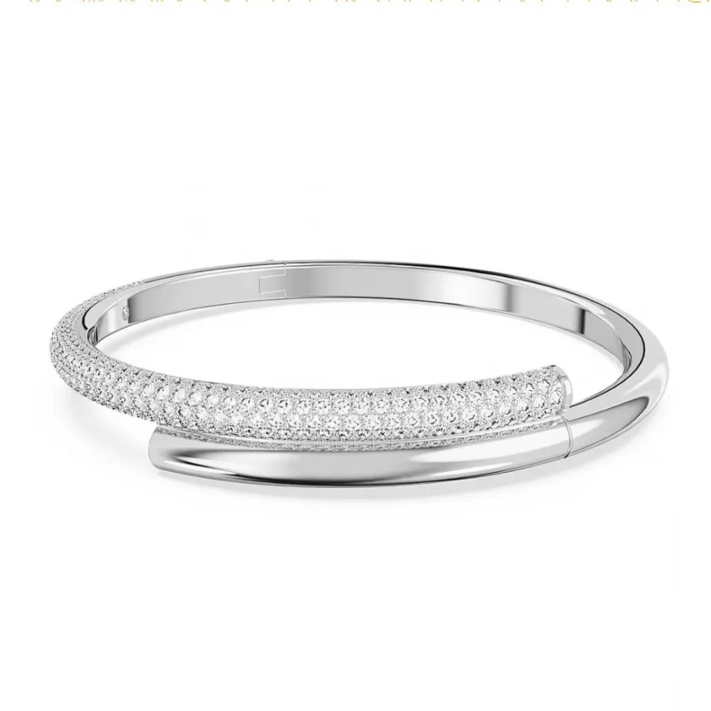 SWAROVSKI Dextera Άκαμπτο βραχιόλι, Λευκό, Επιμετάλλωση Ροδίου 5674982