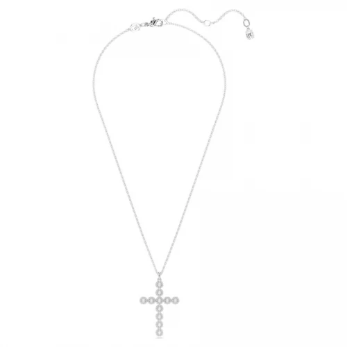 SWAROVSKI Μενταγιόν Insigne Μείξη κοπών, Σταυρός, Λευκό, Επιμετάλλωση ροδίου 5675573