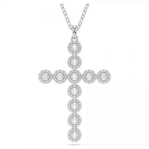 SWAROVSKI Μενταγιόν Insigne Μείξη κοπών, Σταυρός, Λευκό, Επιμετάλλωση ροδίου 5675573