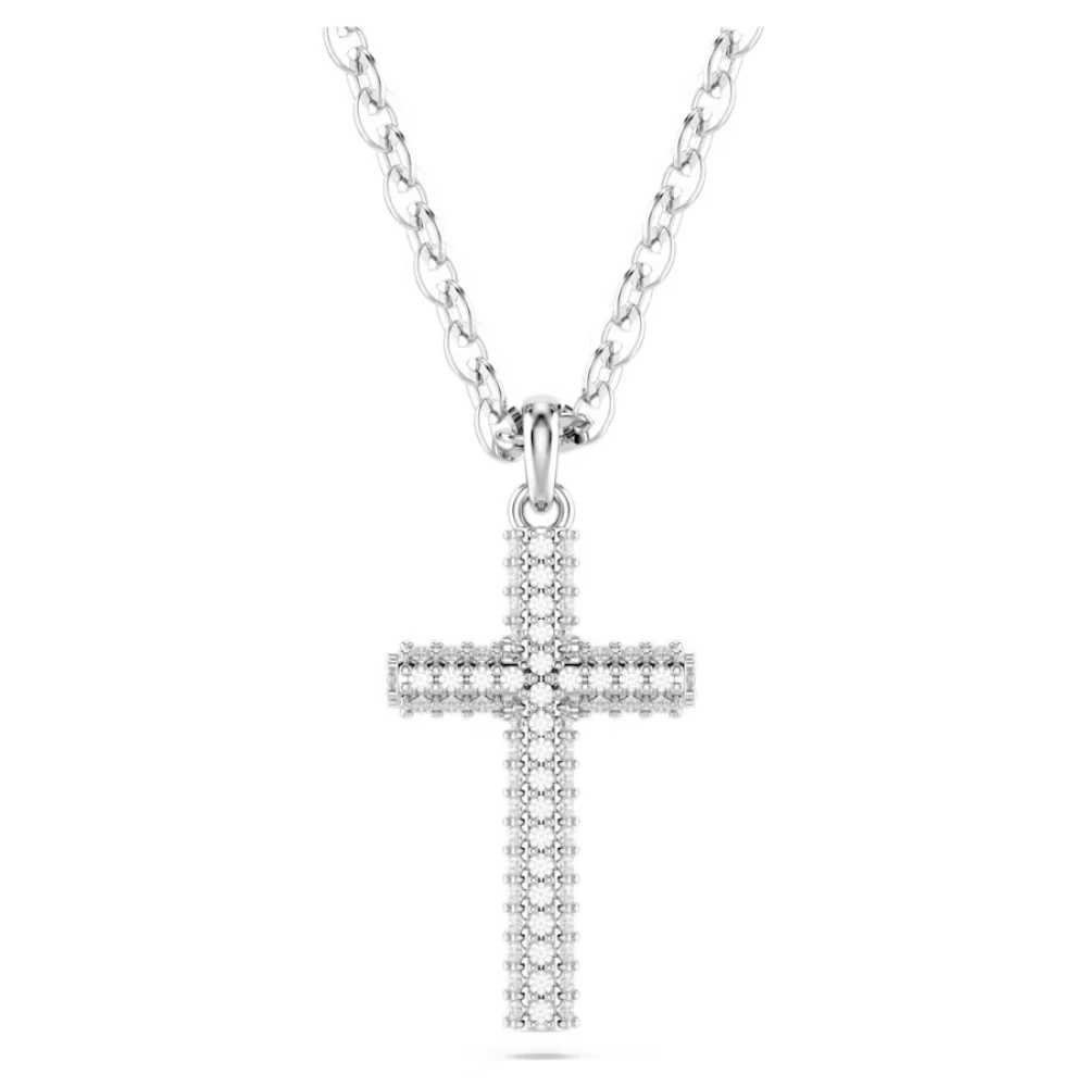 SWAROVSKI Μενταγιόν Insigne Pavé, Σταυρός, Λευκό, Επιμετάλλωση ροδίου 5675577