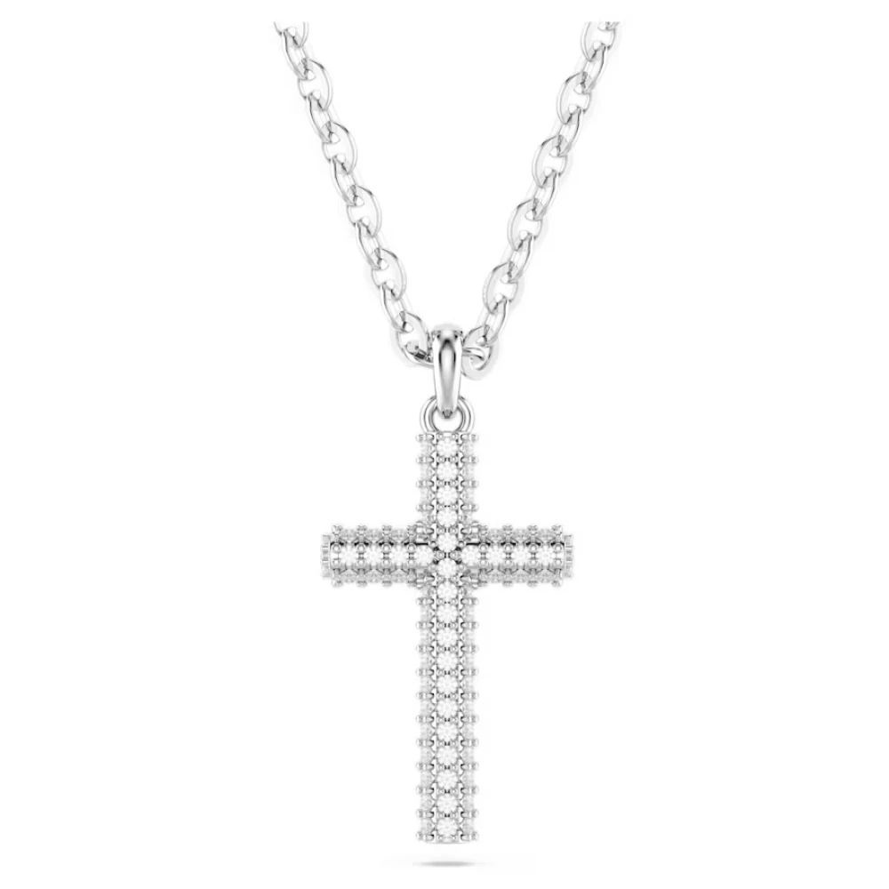 SWAROVSKI Μενταγιόν Insigne Pavé, Σταυρός, Λευκό, Επιμετάλλωση ροδίου 5675577
