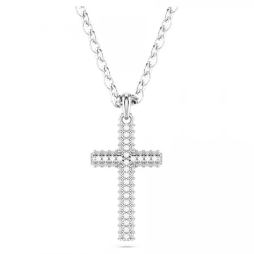 SWAROVSKI Μενταγιόν Insigne Pavé, Σταυρός, Λευκό, Επιμετάλλωση ροδίου 5675577