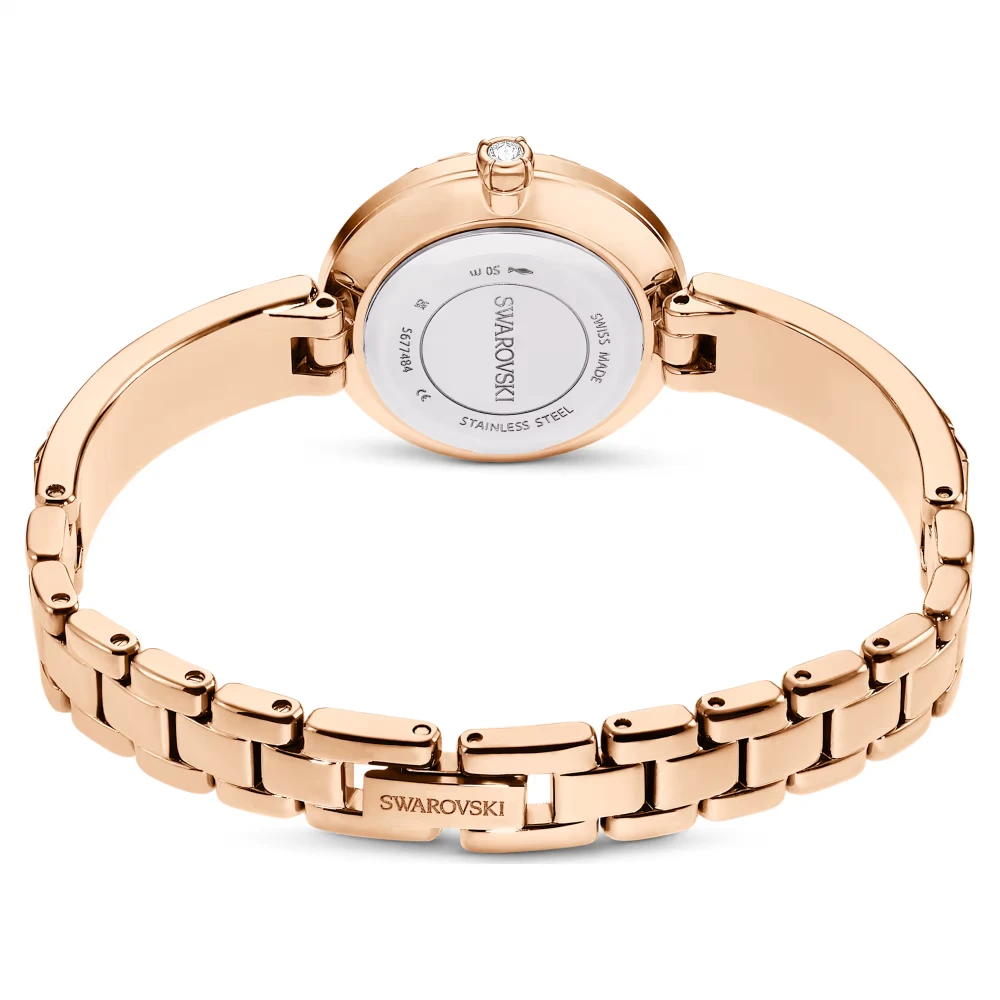 SWAROVSKI Ρολόι Matrix Bangle Κρυστάλλινο μπρασελέ, Λευκό, Φινίρισμα σε Χρυσό-Σαμπανί τόνο 5677484