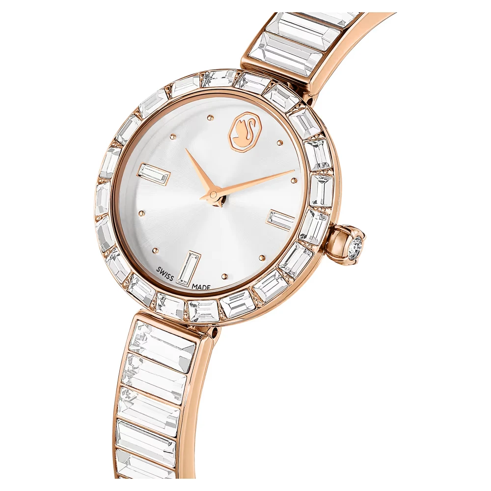 SWAROVSKI Ρολόι Matrix Bangle Κρυστάλλινο μπρασελέ, Λευκό, Φινίρισμα σε Χρυσό-Σαμπανί τόνο 5677484