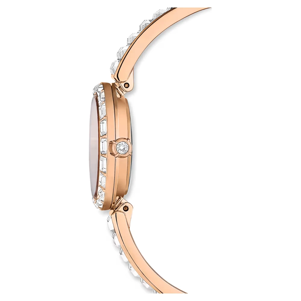 SWAROVSKI Ρολόι Matrix Bangle Κρυστάλλινο μπρασελέ, Λευκό, Φινίρισμα σε Χρυσό-Σαμπανί τόνο 5677484