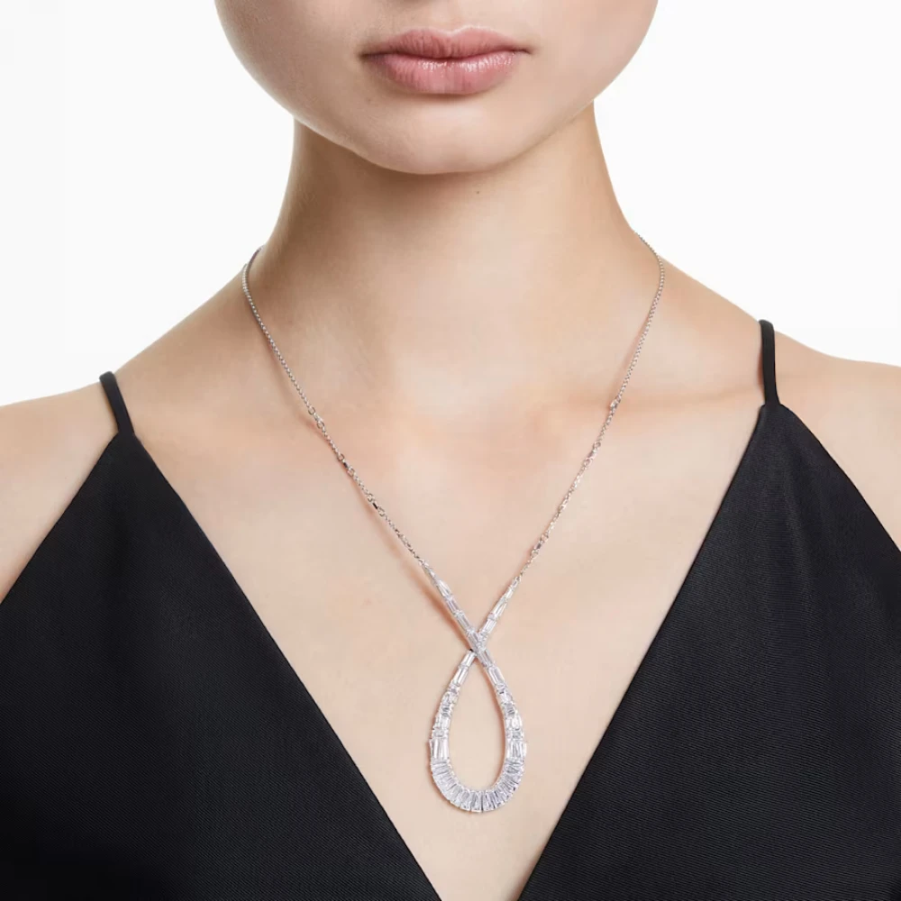 SWAROVSKI Μενταγιόν Hyperbola Μείξη κοπών, Άπειρο, Λευκό, Επιμετάλλωση ροδίου 5679438