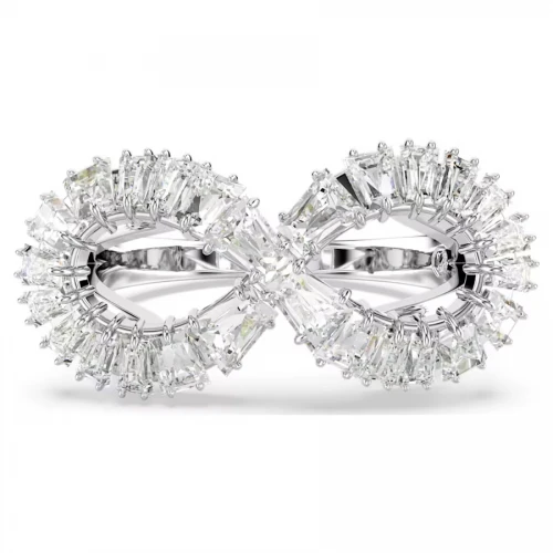 SWAROVSKI Δαχτυλίδι κοκτέιλ Hyperbola Άπειρο, Λευκό, Επιμετάλλωση ροδίου 5679697