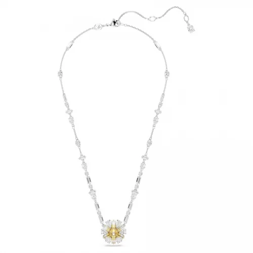 SWAROVSKI Κολιέ Idyllia Λουλούδι, Κίτρινο, Επιμετάλλωση ροδίου 5679916