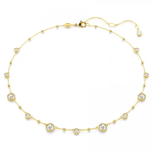 SWAROVSKI Κολιέ Imber Στρογγυλή κοπή, σχέδιο Scattered, Λευκό, Επιμετάλλωση σε χρυσό τόνο 5680090