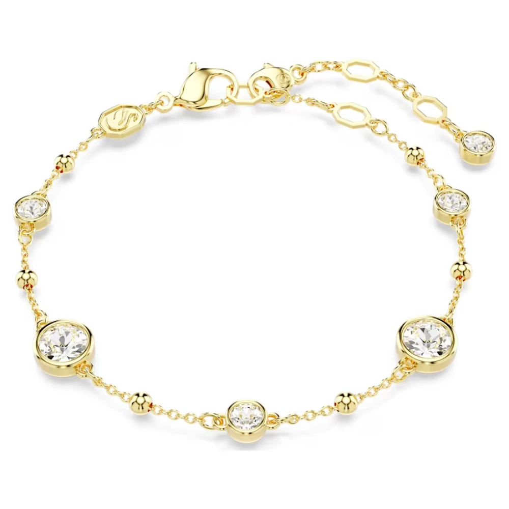 SWAROVSKI Βραχιόλι Imber Στρογγυλή κοπή, Λευκό, Επιμετάλλωση σε χρυσό τόνο 5680094
