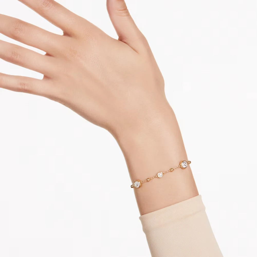 SWAROVSKI Βραχιόλι Imber Στρογγυλή κοπή, Λευκό, Επιμετάλλωση σε χρυσό τόνο 5680094