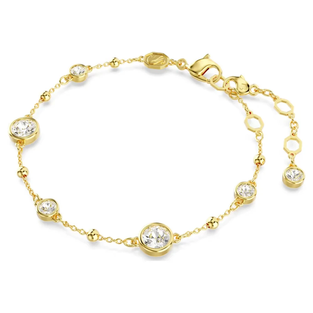 SWAROVSKI Βραχιόλι Imber Στρογγυλή κοπή, Λευκό, Επιμετάλλωση σε χρυσό τόνο 5680094