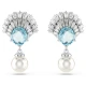 SWAROVSKI Σκουλαρίκια-Σταγόνα Idyllia, Crystal pearl, Κοχύλι, Μπλε, Επιροδιωμένο 5680301