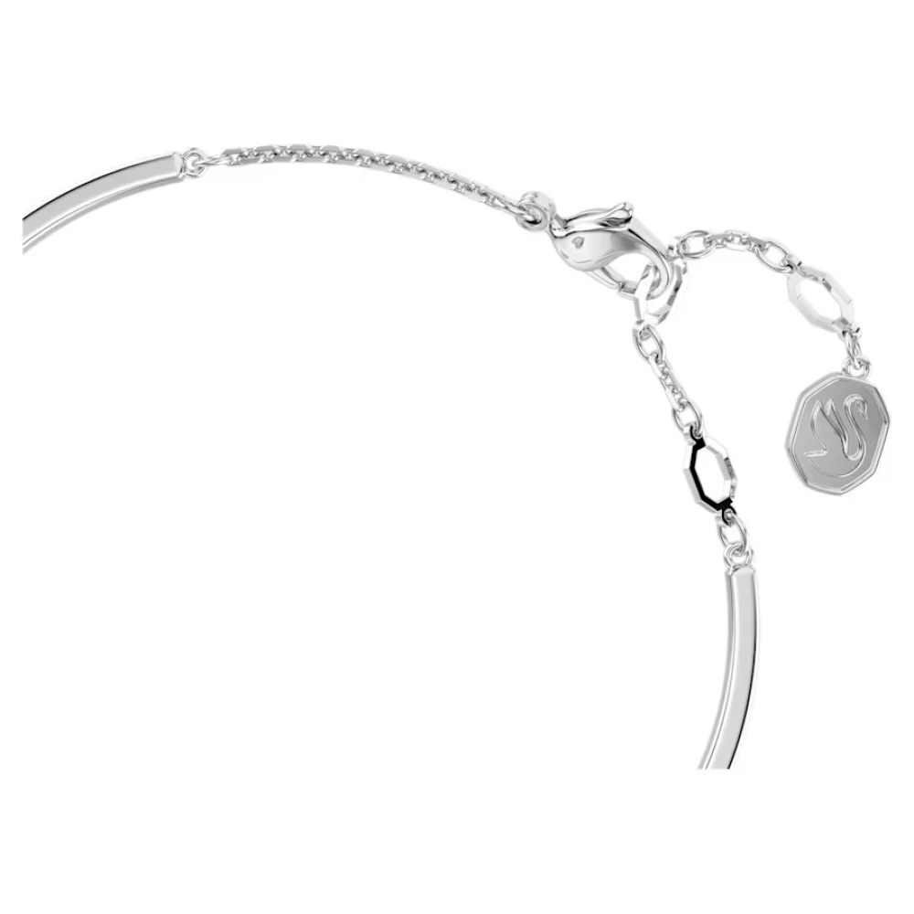 SWAROVSKI Άκαμπτο Βραχιόλι Hyperbola, Καρδιά, Λευκό-Μπλε, Επιμετάλλωση ροδίου 5680393