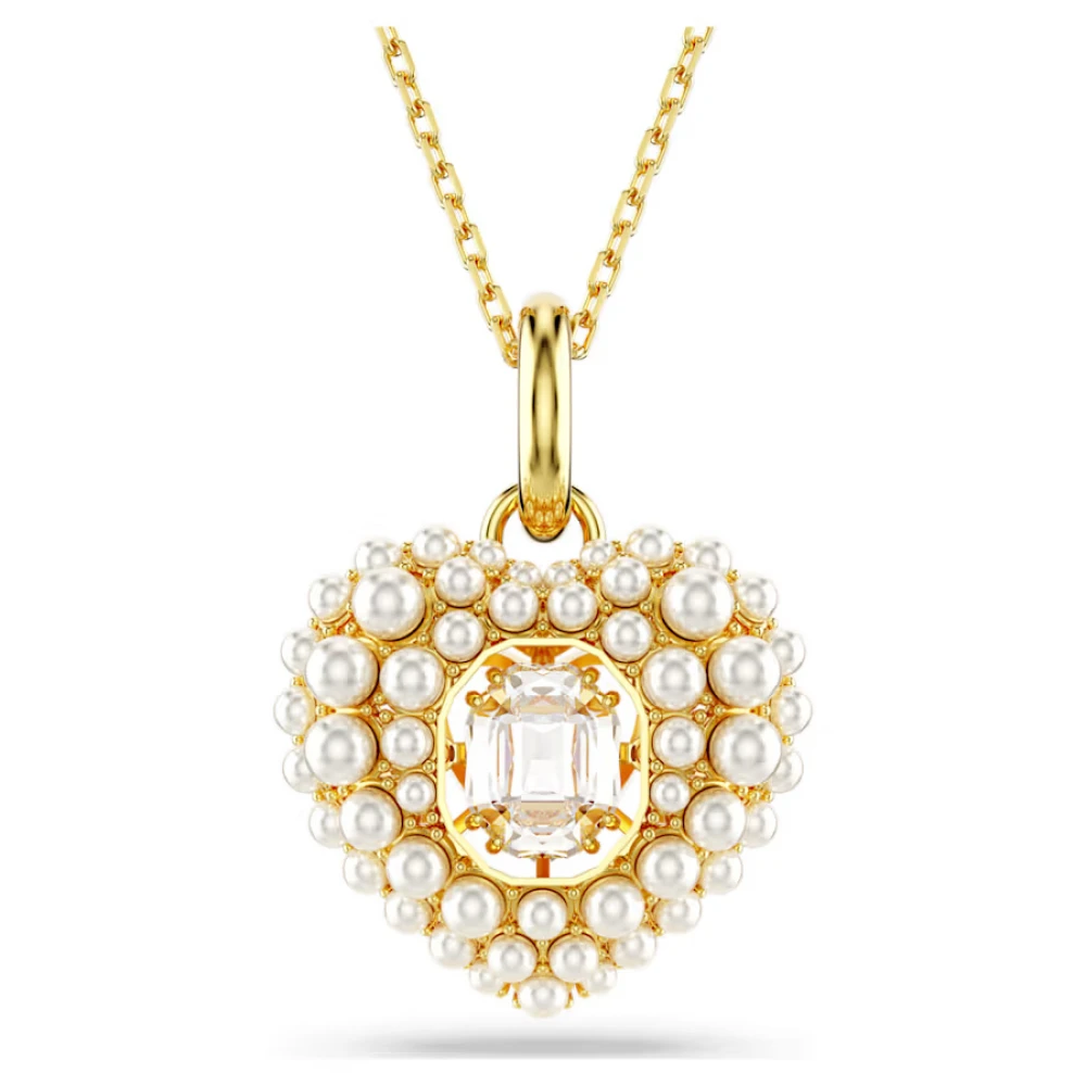 SWAROVSKI Μενταγιόν Hyperbola Καρδιά, Λευκό, Επιμετάλλωση σε χρυσό τόνο 5680399