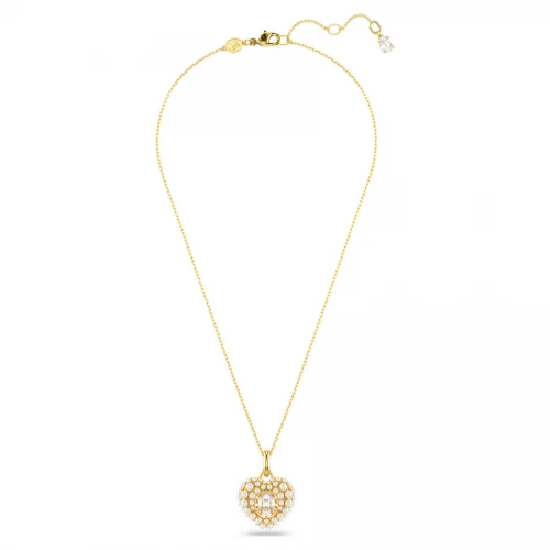 SWAROVSKI Μενταγιόν Hyperbola Καρδιά, Λευκό, Επιμετάλλωση σε χρυσό τόνο 5680399