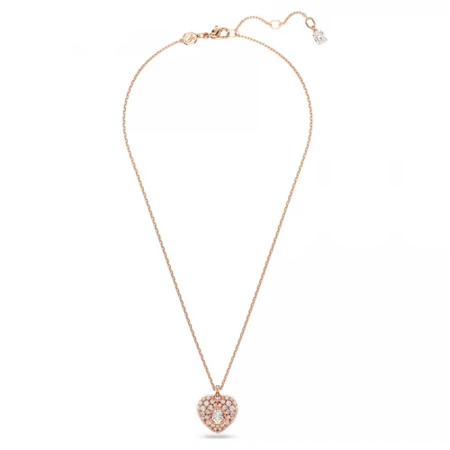 SWAROVSKI Μενταγιόν Hyperbola Καρδιά, Λευκό, Επιμετάλλωση σε ροζ χρυσό τόνο 5680402