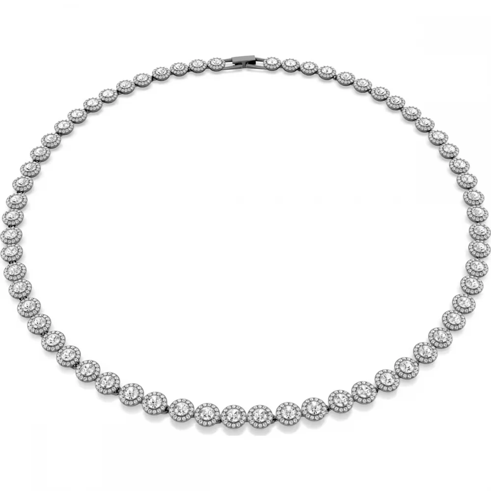 SWAROVSKI Una Κολιέ, Στρογγυλή κοπή, Λευκό, Επιρουθηνιωμένο 5681057