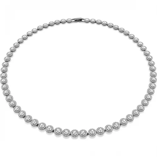 SWAROVSKI Una Κολιέ, Στρογγυλή κοπή, Λευκό, Επιρουθηνιωμένο 5681057