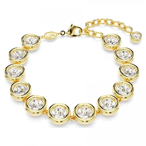 Swarovski Βραχιόλι Imber Στρογγυλή κοπή, Λευκό, Επιμετάλλωση σε χρυσό τόνο 5682586