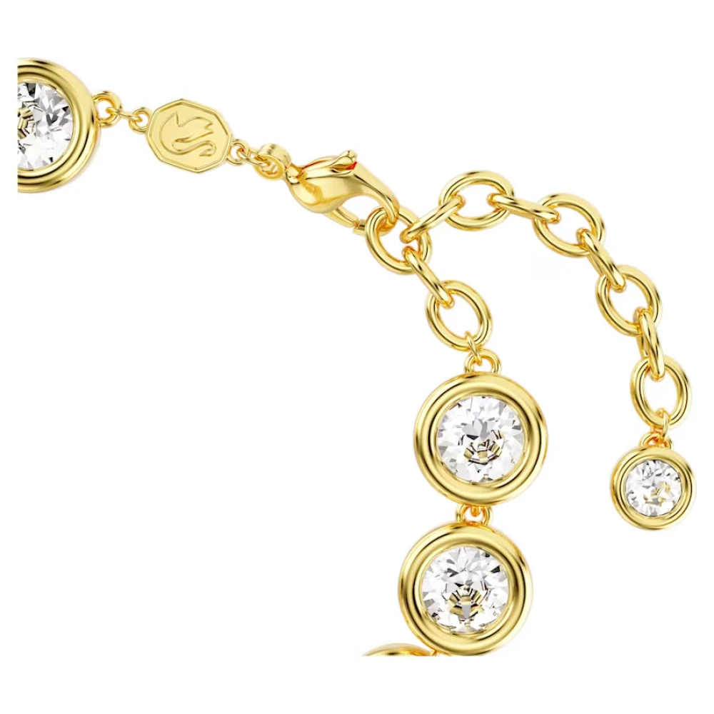 Swarovski Βραχιόλι Imber Στρογγυλή κοπή, Λευκό, Επιμετάλλωση σε χρυσό τόνο 5682586