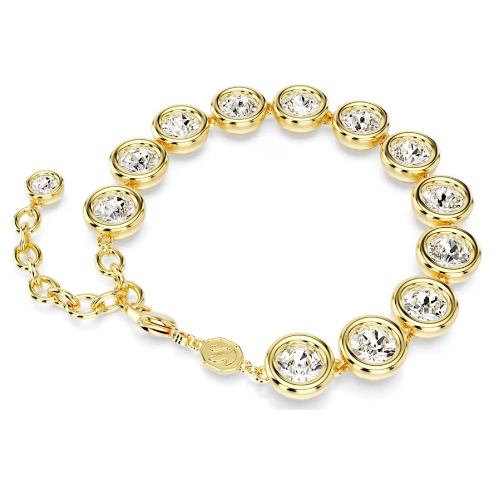 Swarovski Βραχιόλι Imber Στρογγυλή κοπή, Λευκό, Επιμετάλλωση σε χρυσό τόνο 5682586