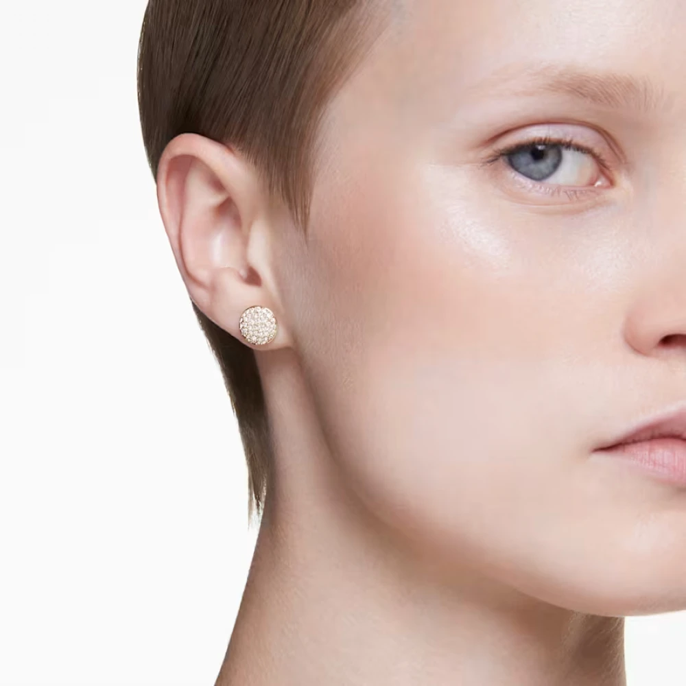 SWAROVSKI, Σκουλαρίκια με καρφάκι Meteora Λευκά, Επιμετάλλωση σε χρυσό τόνο 5683444