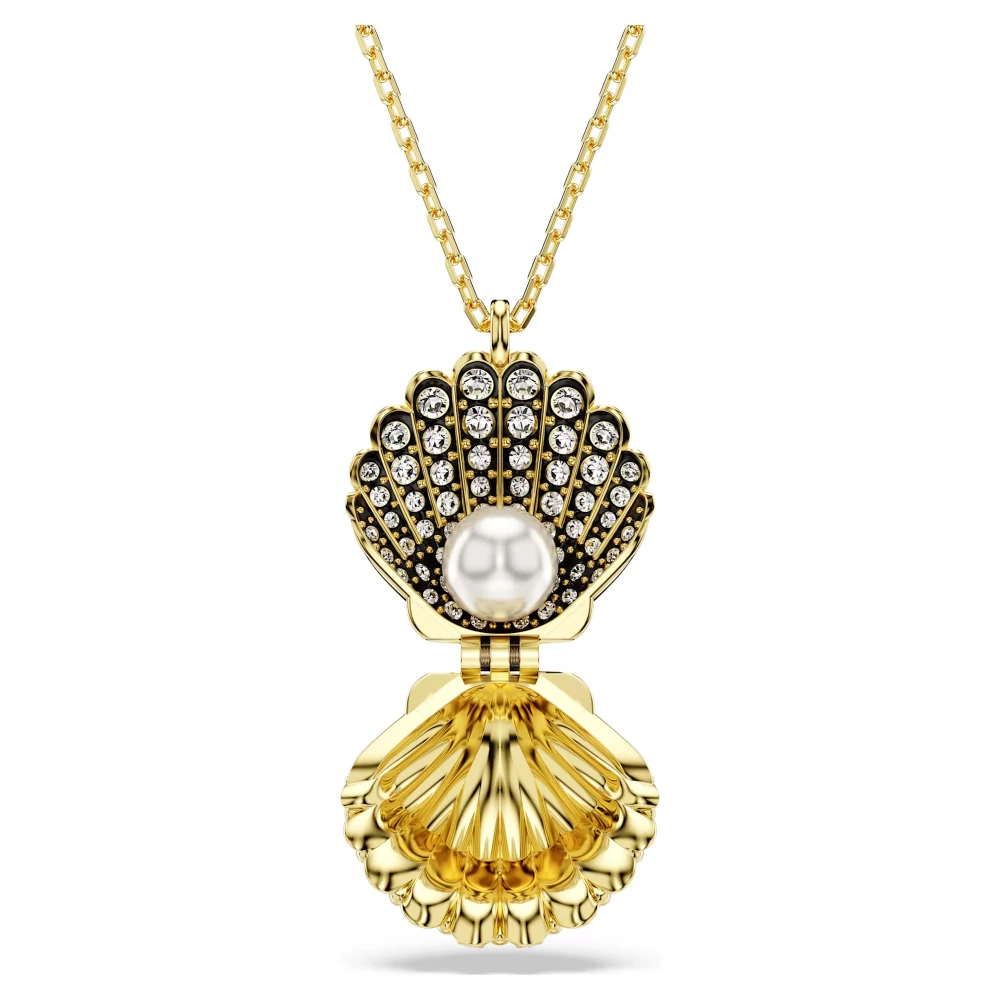 SWAROVSKI Idyllia Crystal Pearl Μενταγιόν με αλυσίδα, Κοχύλι, Χρυσ΄΄ος Τόνος 5683966