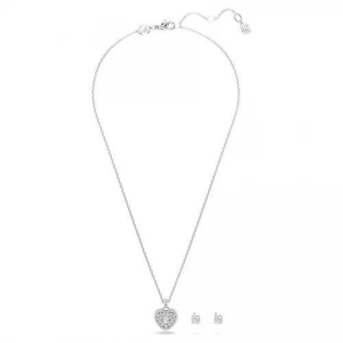 SWAROVSKI Σετ Hyperbola Καρδιά, Λευκό, Επιμετάλλωση ροδίου 5684383