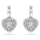 SWAROVSKI Σκουλαρίκια-σταγόνα Hyperbola Καρδιά, Λευκά, Επιμετάλλωση ροδίου 5684384