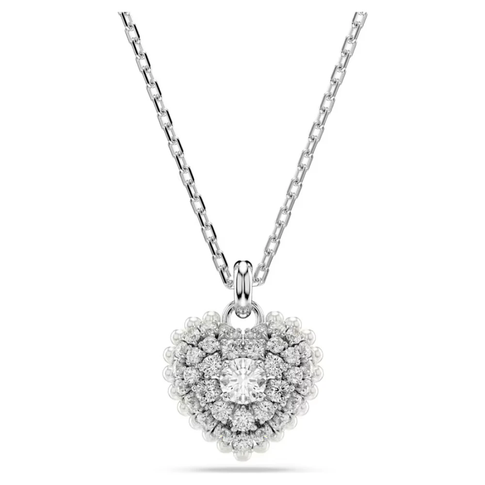 SWAROVSKI Μενταγιόν Hyperbola Καρδιά, Λευκό, Επιμετάλλωση ροδίου 5684386