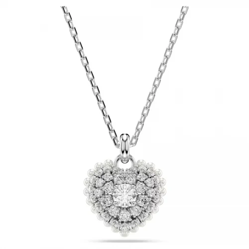 SWAROVSKI Μενταγιόν Hyperbola Καρδιά, Λευκό, Επιμετάλλωση ροδίου 5684386