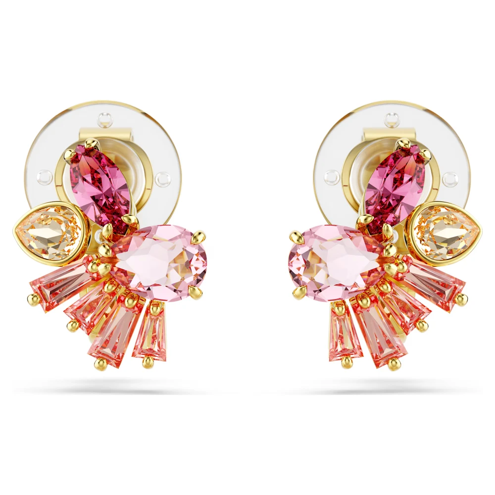 SWAROVSKI Σκουλαρίκια με κλιπ Gema Μείξη κοπών, Λουλούδι, Ροζ, Επιμετάλλωση σε χρυσό τόνο 5688479