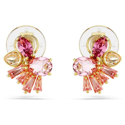 SWAROVSKI Σκουλαρίκια με κλιπ Gema Μείξη κοπών, Λουλούδι, Ροζ, Επιμετάλλωση σε χρυσό τόνο 5688479