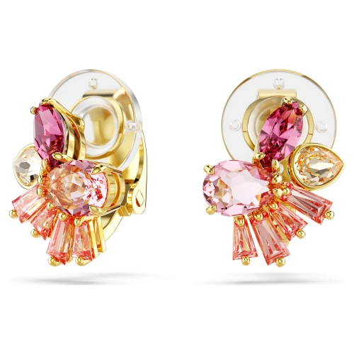 SWAROVSKI Σκουλαρίκια με κλιπ Gema Μείξη κοπών, Λουλούδι, Ροζ, Επιμετάλλωση σε χρυσό τόνο 5688479