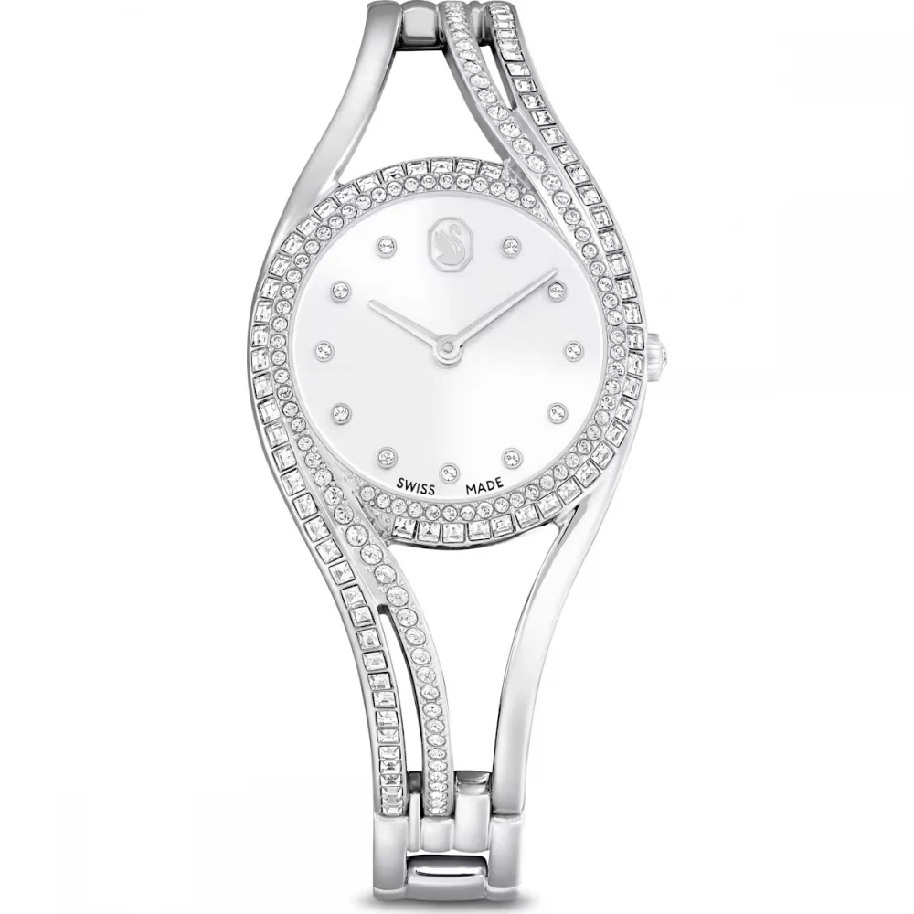 SWAROVSKI Hyperbola Bangle Eλβετικής κατασκευής, Μπρασελέ από Ανοξείδωτο Ατσάλι, Ασημί τόνος, 5689432