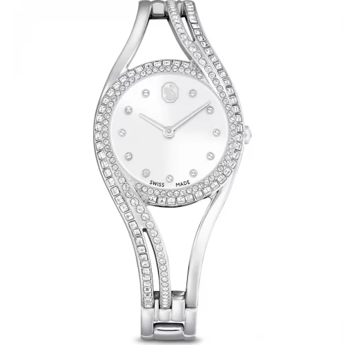 SWAROVSKI Hyperbola Bangle Eλβετικής κατασκευής, Μπρασελέ από Ανοξείδωτο Ατσάλι, Ασημί τόνος, 5689432