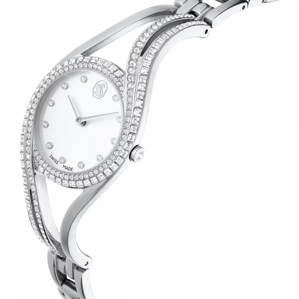 SWAROVSKI Hyperbola Bangle Eλβετικής κατασκευής, Μπρασελέ από Ανοξείδωτο Ατσάλι, Ασημί τόνος, 5689432