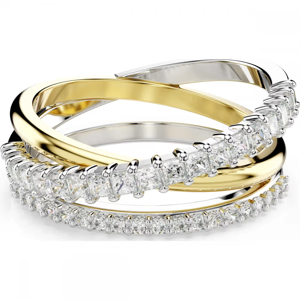 SWAROVSKI Δαχτυλίδι Hyperbola Μίξη κοπών, Λευκό, Επιμετάλλωση ροδίου και Χρυσού 5689730