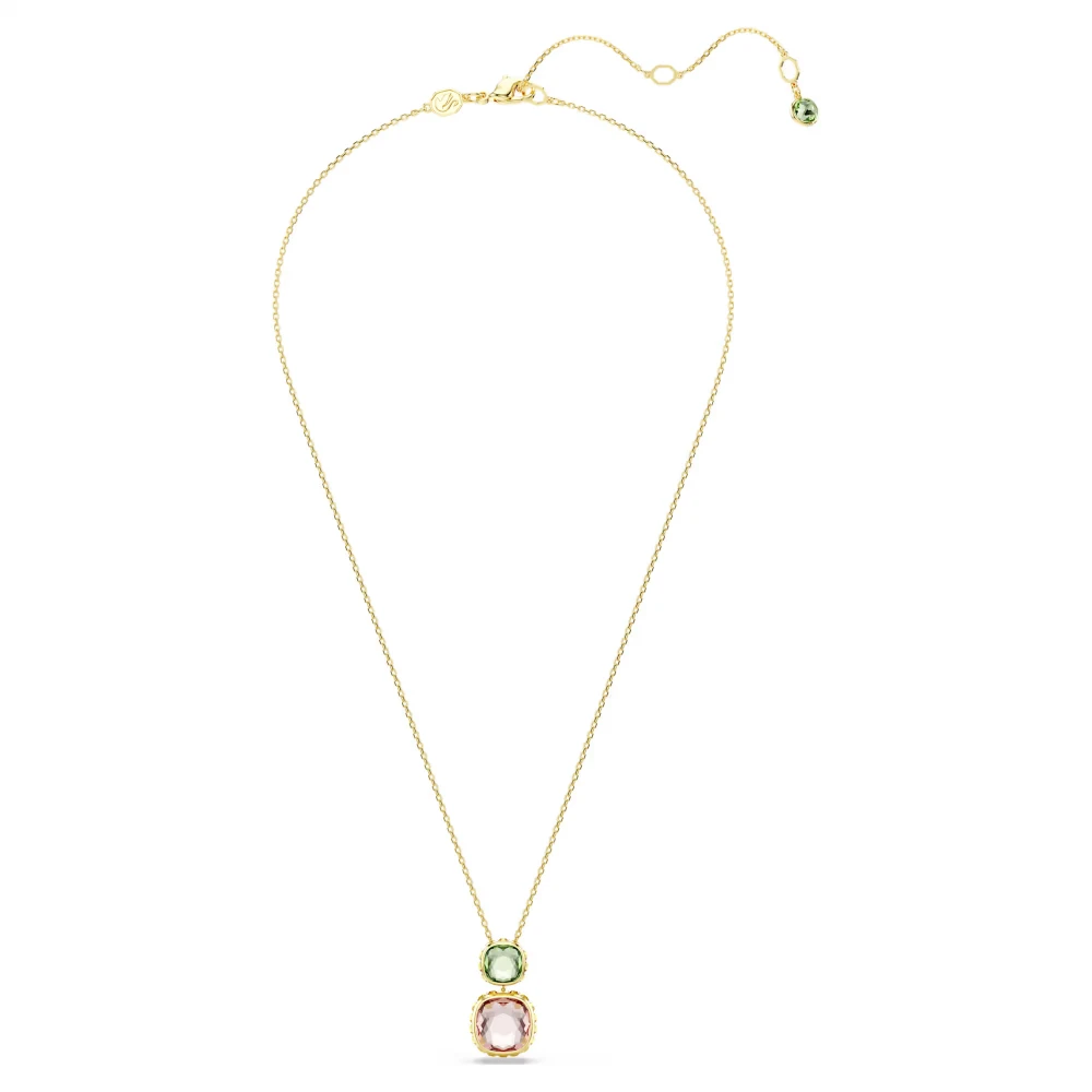 SWAROVSKI Chroma Μενταγιόν με αλυσίδα, Κοπή cushion, Πολύχρωμο Χρυσ΄΄ος Τόνος 5692496
