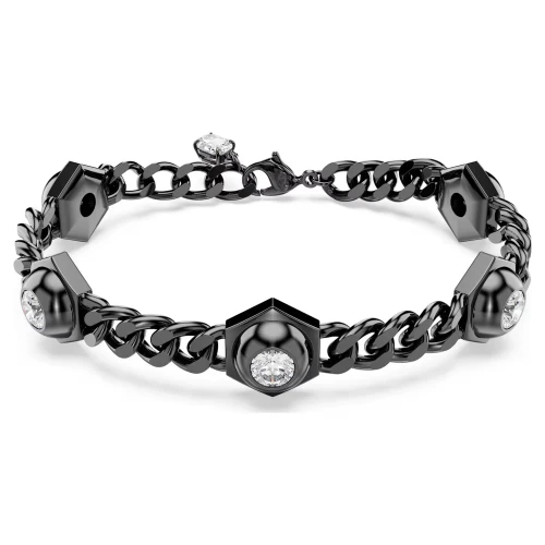 Swarovski, Βραχιόλι Numina Στρογγυλή κοπή, Μαύρο, Επιμετάλλωση ρουθηνίου 5692605