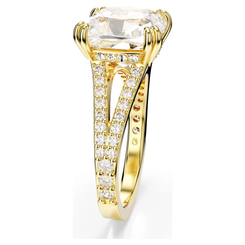 SWAROVSKI Δαχτυλίδι κοκτέιλ Stilla, Τετράγωνη κοπή, Λευκό, Επιμετάλλωση σε Χρυσό Τόνο 5693501