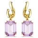 SWAROVSKI Millenia Σκουλαρίκια-σταγόνα Οκτάγωνη κοπή, Μωβ, Χρυσός Τόνος 5694784