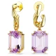 SWAROVSKI Millenia Σκουλαρίκια-σταγόνα Οκτάγωνη κοπή, Μωβ, Χρυσός Τόνος 5694784